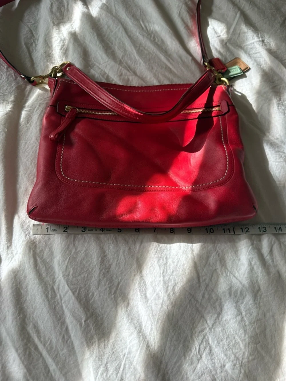 Coach Red Hippie Poppy Leather Bag #3